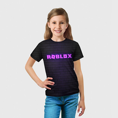 Детская футболка ROBLOX NEON LOGO ИГРА РОБЛОКС / 3D-принт – фото 5