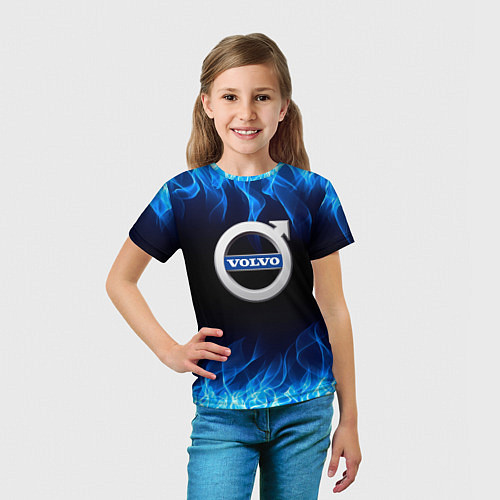 Детская футболка Volvo - Огонь / 3D-принт – фото 5