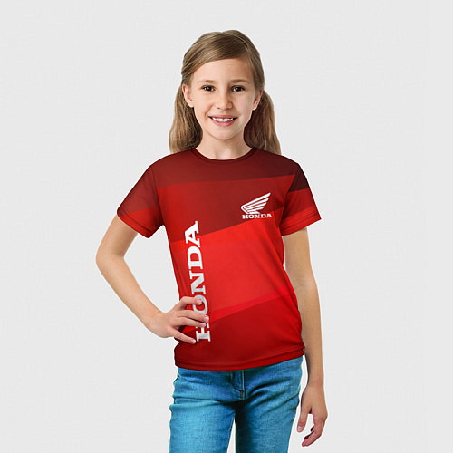 Детская футболка Honda - Red / 3D-принт – фото 5