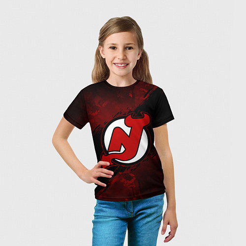 Детская футболка New Jersey Devils, Нью Джерси Девилз / 3D-принт – фото 5