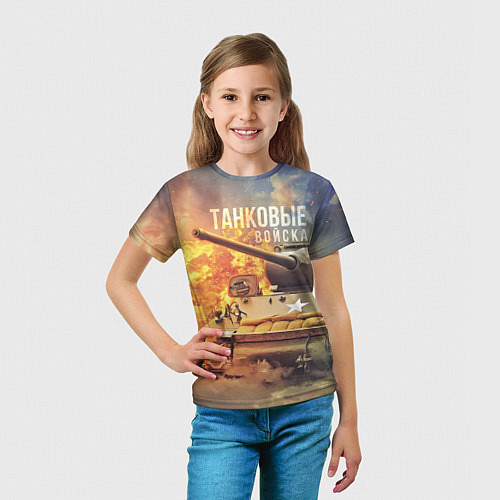 Детская футболка Танк Танковые войска / 3D-принт – фото 5