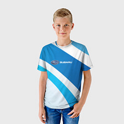 Футболка детская Subaru Logo спорт, цвет: 3D-принт — фото 2