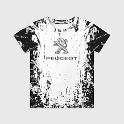 Футболка детская Peugeot паттерн львов, цвет: 3D-принт