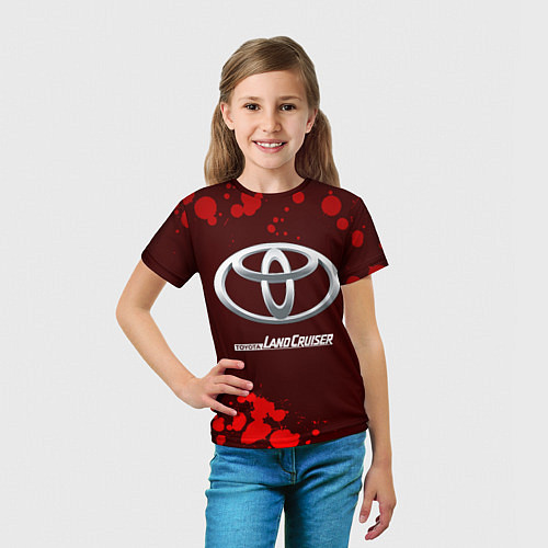 Детская футболка TOYOTA LAND CRUISER Брызги / 3D-принт – фото 5