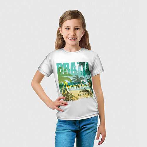 Детская футболка Тропический Рай Бразилии / 3D-принт – фото 5
