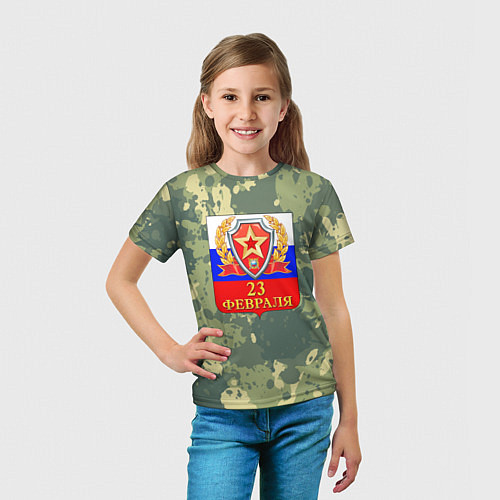 Детская футболка 23 февраля камуфляж / 3D-принт – фото 5