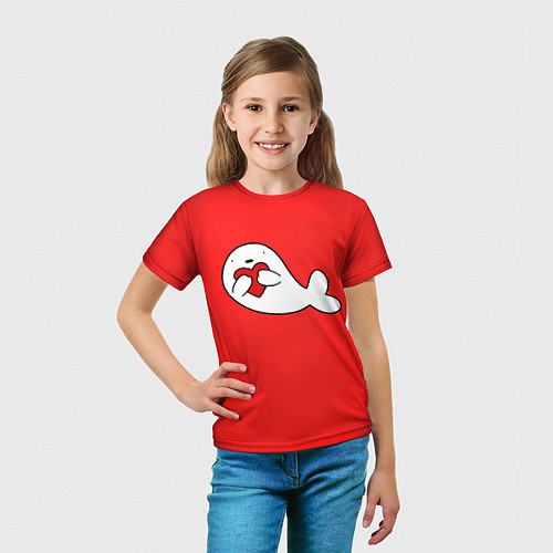 Детская футболка Кит с сердечком / 3D-принт – фото 5