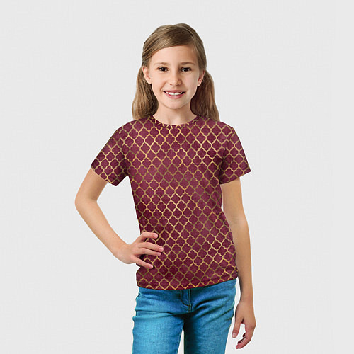 Детская футболка Gold & Red pattern / 3D-принт – фото 5