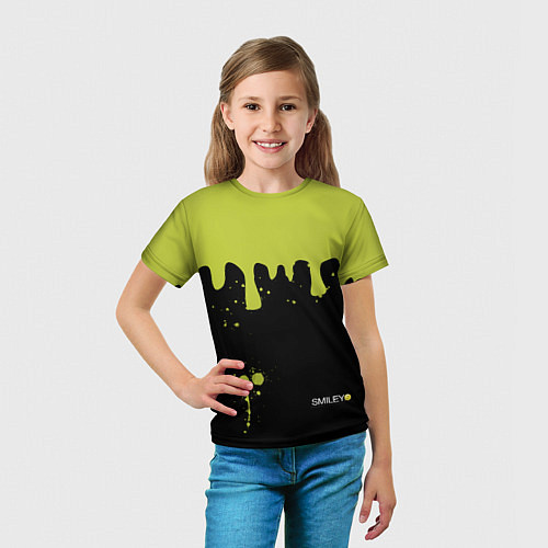 Детская футболка Smiley Смайл Брызги / 3D-принт – фото 5
