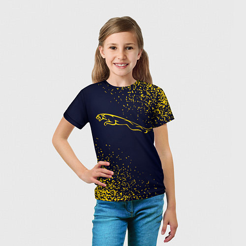 Детская футболка ЯГУАР - Контур - Арт / 3D-принт – фото 5