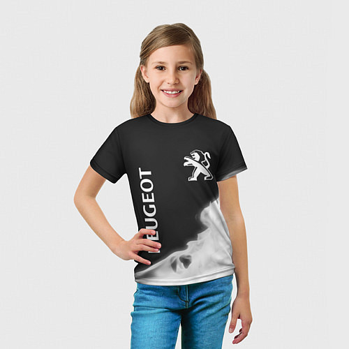 Детская футболка PEUGEOT - Огненный Лев / 3D-принт – фото 5