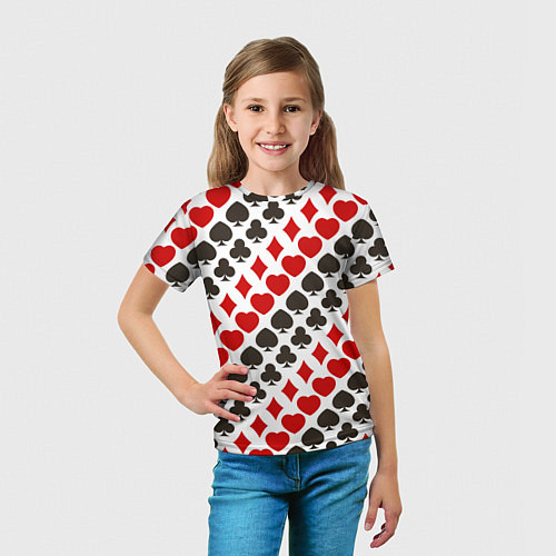 Детская футболка Карточные Масти Card Suits / 3D-принт – фото 5