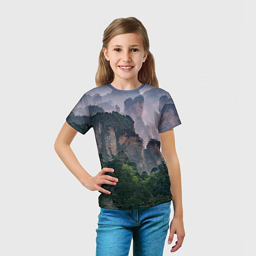 Детская футболка Горы лес каньон / 3D-принт – фото 5