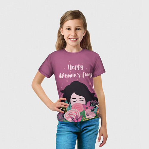 Детская футболка Happy Womens Day / 3D-принт – фото 5