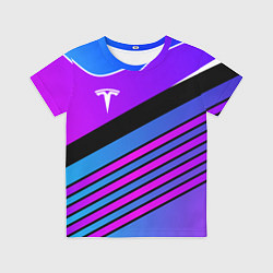 Футболка детская TESLA - NEON STYLE ТЕСЛА НЕОН, цвет: 3D-принт