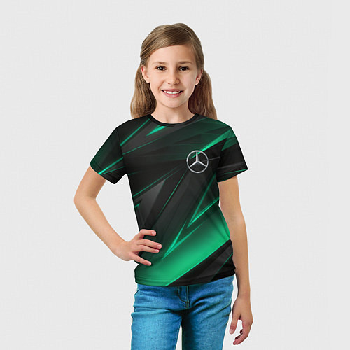 Детская футболка MERCEDES-BENZ AMG NEON STRIPES PETRONAS / 3D-принт – фото 5