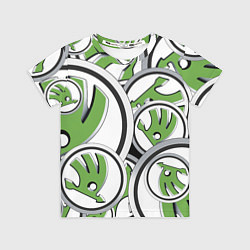 Футболка детская Skoda Шкода Pattern, цвет: 3D-принт