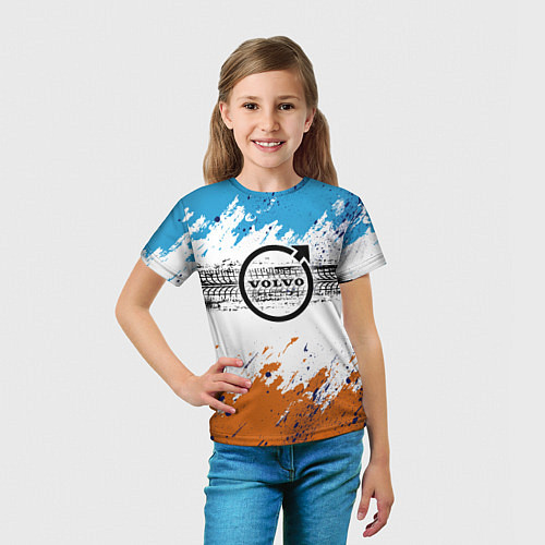 Детская футболка След от покрышки VOLVO / 3D-принт – фото 5