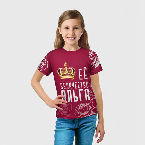 Детская футболка Её величество Прекрасная Ольга / 3D-принт – фото 5