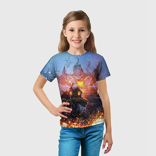 Детская футболка ELDEN RING БИТВА С ДРАКОНОМ / 3D-принт – фото 5
