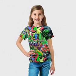 Футболка детская Граффити с черепами, цвет: 3D-принт — фото 2