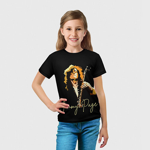 Детская футболка Led Zeppelin Лед Зеппелин Jimmy Page / 3D-принт – фото 5