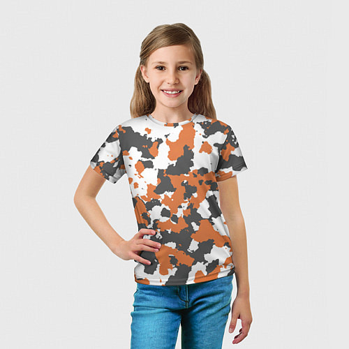 Детская футболка Orange Camo / 3D-принт – фото 5