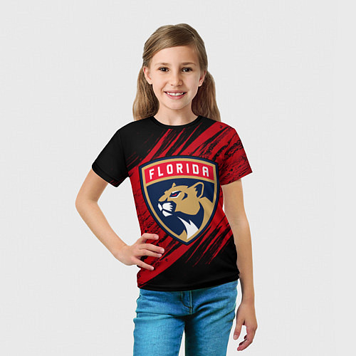 Детская футболка Florida Panthers, Флорида Пантерз, NHL / 3D-принт – фото 5