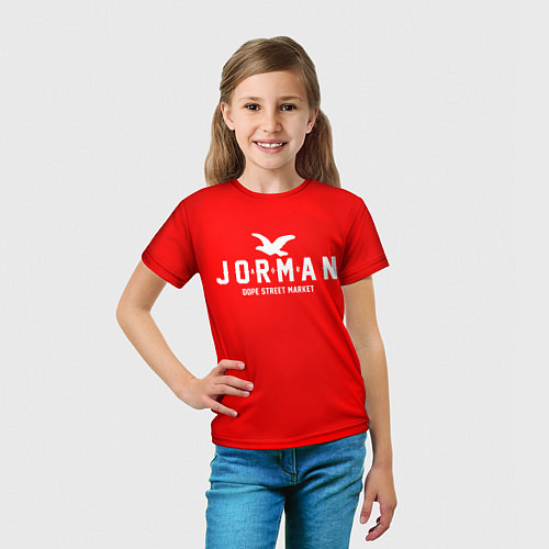 Детская футболка Узор Red Jorman Air Dope Street Market / 3D-принт – фото 5
