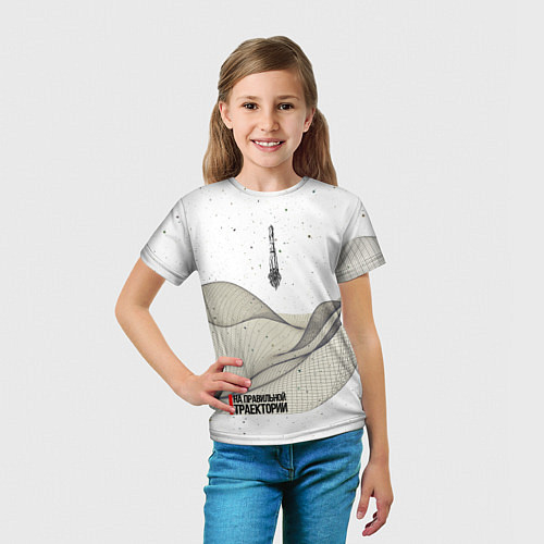 Детская футболка РОСКОСМОС на белом / 3D-принт – фото 5