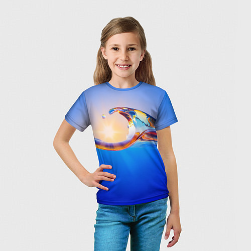 Детская футболка Градиент Волна Абстракция / 3D-принт – фото 5