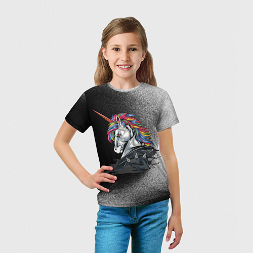Детская футболка Брутальный единорог / 3D-принт – фото 5