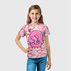 Футболка детская Розовый влюбленный слон, цвет: 3D-принт — фото 2