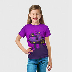 Футболка детская Фиолетовый мопед, цвет: 3D-принт — фото 2