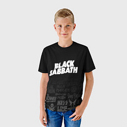 Футболка детская Black Sabbath логотипы рок групп, цвет: 3D-принт — фото 2