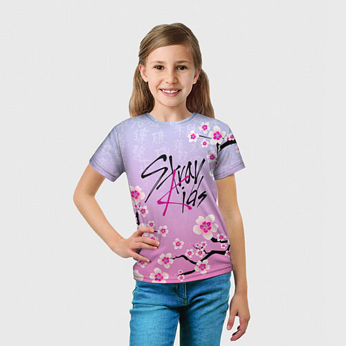 Детская футболка Stray Kids цветы сакуры / 3D-принт – фото 5