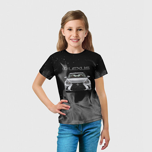 Детская футболка Lexus лексус огонь / 3D-принт – фото 5