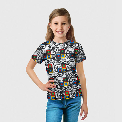 Детская футболка QR код - паттерн / 3D-принт – фото 5