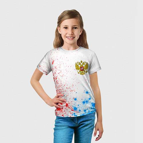 Детская футболка RUSSIA - ГЕРБ - Арт / 3D-принт – фото 5