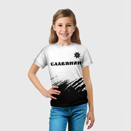 Детская футболка СЛАВЯНИН - АЛАТЫРЬ Краска / 3D-принт – фото 5