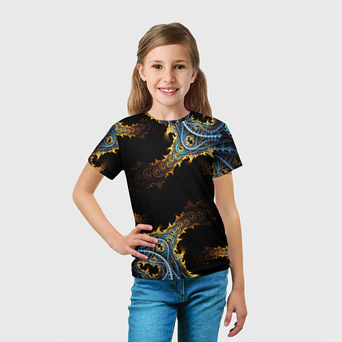 Детская футболка Огненные фракталы 3d / 3D-принт – фото 5