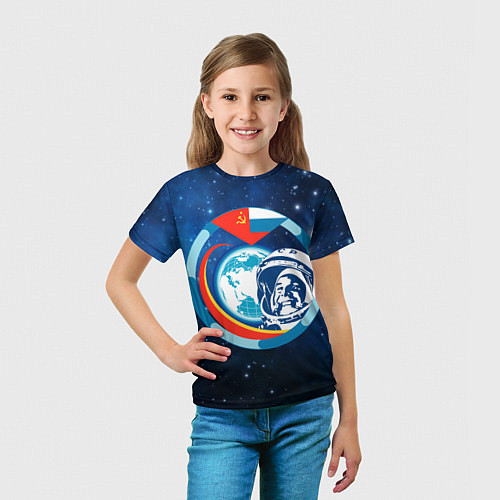 Детская футболка Первый Космонавт Юрий Гагарин 3D 3 / 3D-принт – фото 5