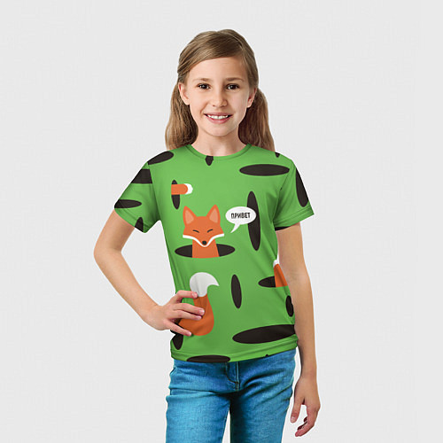 Детская футболка Лисичка в норке / 3D-принт – фото 5