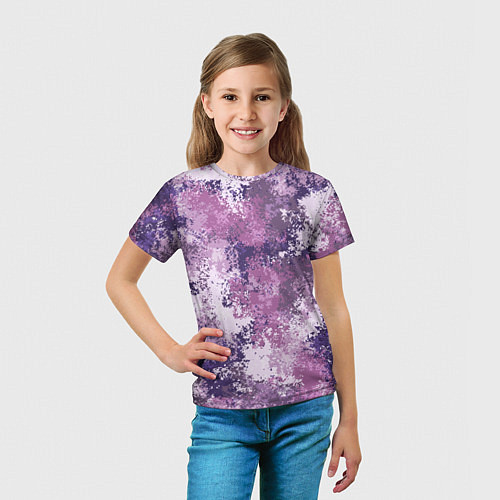 Детская футболка Спортивный камуфляж Пикси - Лаванда / 3D-принт – фото 5
