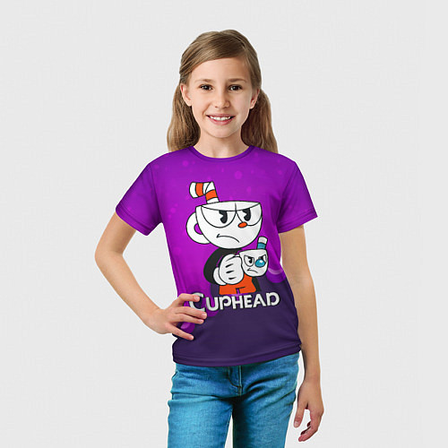 Детская футболка Недовольная чашечка cuphead / 3D-принт – фото 5