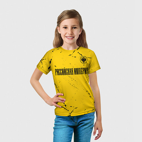 Детская футболка RUSSIAN EMPIRE - ГЕРБ - Гранж / 3D-принт – фото 5