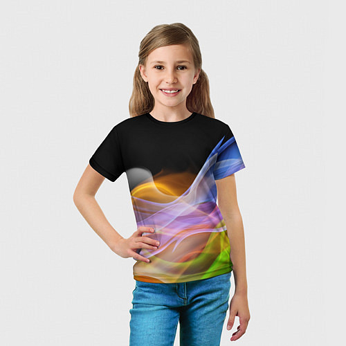 Детская футболка Цветной дым Color pattern / 3D-принт – фото 5