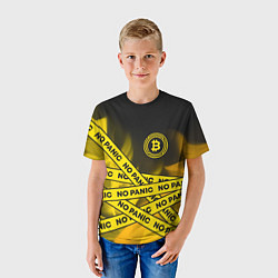 Футболка детская БЕЗ ПАНИКИ - БИТКОЙН Огонь Ленты, цвет: 3D-принт — фото 2