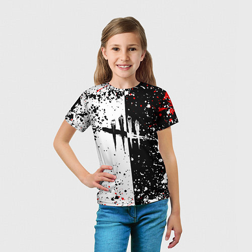 Детская футболка Dead by daylight брызги красок / 3D-принт – фото 5