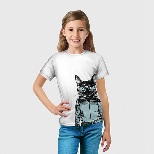 Детская футболка Очень крутой кот / 3D-принт – фото 5